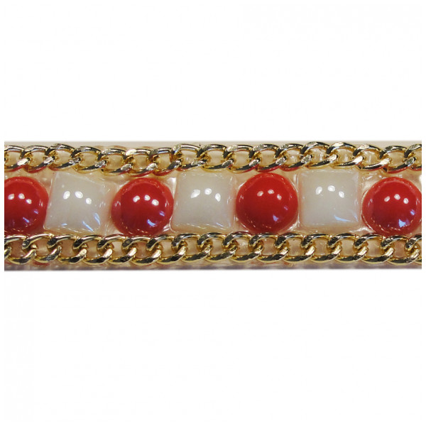 Лента декоративная клеевая, цвет красный+золото